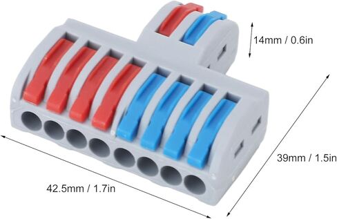 6PCS Lever Wire Connectors 2 in 8 Out Terminal Blocks Electrical Wire Splicing Connectors 10mm Stripping Quick Wiring Connect in Saudi Arabia