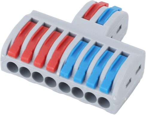6PCS Lever Wire Connectors 2 in 8 Out Terminal Blocks Electrical Wire Splicing Connectors 10mm Stripping Quick Wiring Connect in Saudi Arabia