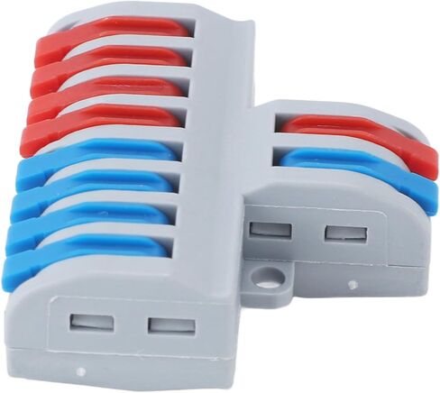 6PCS Lever Wire Connectors 2 in 8 Out Terminal Blocks Electrical Wire Splicing Connectors 10mm Stripping Quick Wiring Connect in Saudi Arabia