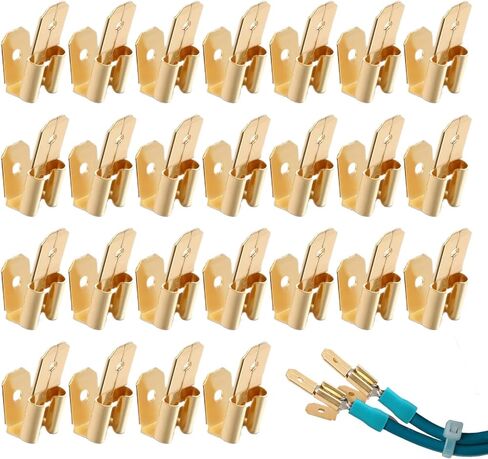 Electrical Connector,25 PCS Electrical Wire Connectors,Male and Female Spade Connectors,Electricals Crimp Connector,Electricals Double Male Female Adapter in Saudi Arabia