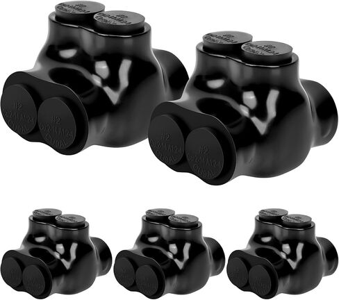 5 Pcs Insulated Wire Connectors Black Multi Splice Connector 2 Port Cable Connector Dual Entry Cable Splicers Electrical Power Wire Terminal Connectors (2-14 Wire Range) in Saudi Arabia