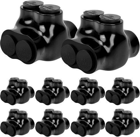 5 Pcs Insulated Wire Connectors Black Multi Splice Connector 2 Port Cable Connector Dual Entry Cable Splicers Electrical Power Wire Terminal Connectors (2-14 Wire Range) in Saudi Arabia
