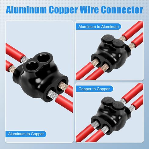 5 Pcs Insulated Wire Connectors Black Multi Splice Connector 2 Port Cable Connector Dual Entry Cable Splicers Electrical Power Wire Terminal Connectors (2-14 Wire Range) in Saudi Arabia