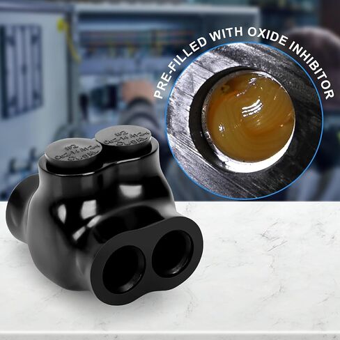 5 Pcs Insulated Wire Connectors Black Multi Splice Connector 2 Port Cable Connector Dual Entry Cable Splicers Electrical Power Wire Terminal Connectors (2-14 Wire Range) in Saudi Arabia