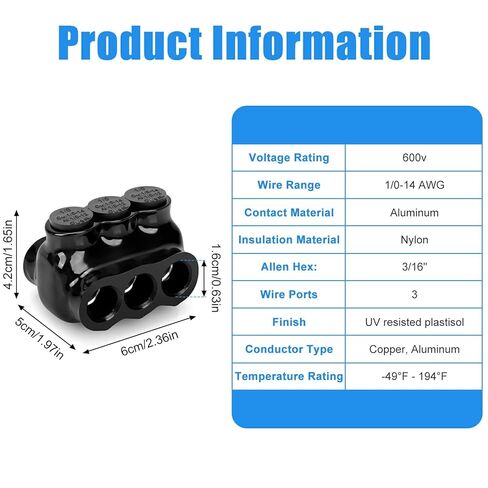 5 أجهزة كمبيوتر موصلات سلك معزولة أسود متعدد الصقاب موصل 2 المنفذ موصل كابل الدخول المزدوج شبيهة الكابلات الكهربائية موصلات طرفية للطاقة الكهربائية (نطاق سلك 2-14) in Kuwait