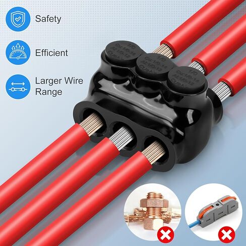 5 أجهزة كمبيوتر موصلات سلك معزولة أسود متعدد الصقاب موصل 2 المنفذ موصل كابل الدخول المزدوج شبيهة الكابلات الكهربائية موصلات طرفية للطاقة الكهربائية (نطاق سلك 2-14) in Kuwait