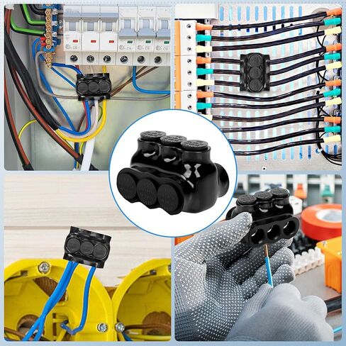 5 أجهزة كمبيوتر موصلات سلك معزولة أسود متعدد الصقاب موصل 2 المنفذ موصل كابل الدخول المزدوج شبيهة الكابلات الكهربائية موصلات طرفية للطاقة الكهربائية (نطاق سلك 2-14) in Kuwait