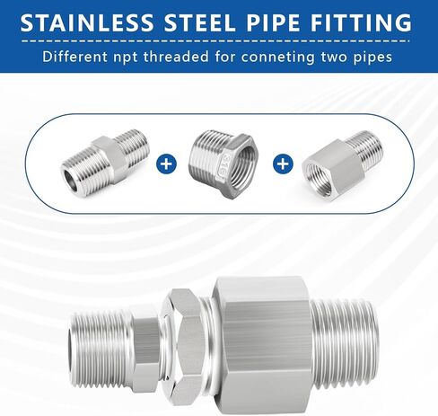 316 Stainless Steel Hex Bushing Reducer, 3/4" NPT Male to 1/2" NPT Female Pipe Fitting Adapter - Corrosion Resistant Connector for Plumbing, Hydraulic, Air, Oil & Gas Systems (3/4" to 1/2") in Saudi Arabia