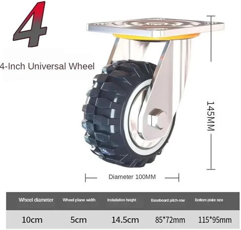 4 Inch Universal Wheel Proof Caster Flat Car Trolley Pulley 1Pcs in Saudi Arabia
