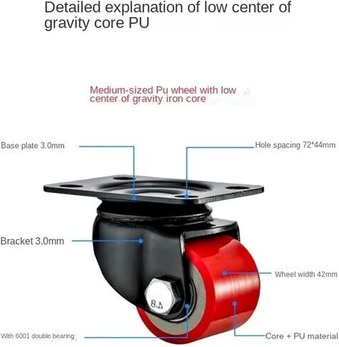 1Pcs 3inch High Load-Bearing Iron Core Pu Universal Wheel/Screw(A-1-Universal) in Saudi Arabia