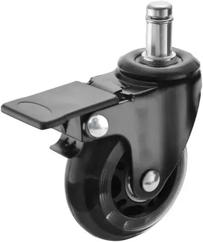 5pcs 2.5 بوصة أسود M11 PU عجلة شفافة 11 ملم كرسي المكتب Universal Brake Furniture Scaster in Saudi Arabia