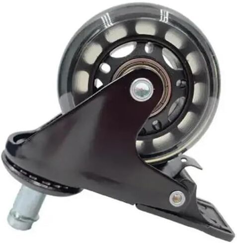 5pcs 2.5 بوصة أسود M11 PU عجلة شفافة 11 ملم كرسي المكتب Universal Brake Furniture Scaster in Saudi Arabia