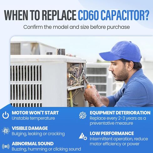 Motor Start Capacitor 270-324 uf/MFD 330VAC 50/60 Hz, Round Motor Start Capacitor CD60 Single Phase Capacitors for AC Motors Starting or Pool Pump or Well Pump in Saudi Arabia