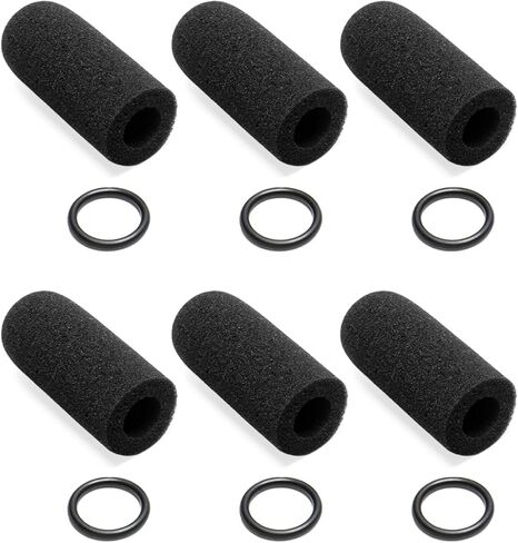 مجموعة غطاء MIC DC من 6 عبوات-متوافقة مع سماعات David Clark DC One-X/Pro-X2/DC-PRO X/H10-13.4/H10-60/H20 و M-7/M-4/M-5/M-77/DC-87 ميكروفونات-6 أغطية رغوة ضئيلة + 6 O-ORings in Saudi Arabia