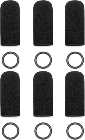 مجموعة غطاء MIC DC من 6 عبوات-متوافقة مع سماعات David Clark DC One-X/Pro-X2/DC-PRO X/H10-13.4/H10-60/H20 و M-7/M-4/M-5/M-77/DC-87 ميكروفونات-6 أغطية رغوة ضئيلة + 6 O-ORings in Saudi Arabia