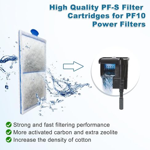 driamor 8 Pack PF-S Filter Cartridges Compatible with PF10 Power Filters, Small Fish Tank Filters Cartridge Replacement with Zeolite in Kuwait