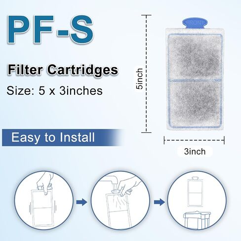 driamor 8 Pack PF-S Filter Cartridges Compatible with PF10 Power Filters, Small Fish Tank Filters Cartridge Replacement with Zeolite in Kuwait