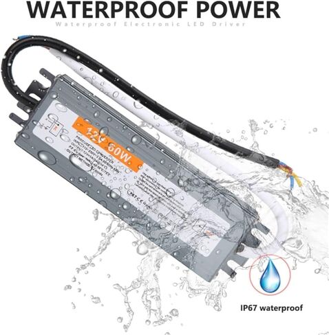 12V 60W 5A Switch Power Power Powerroof IP67 Aluminium Shell Outdoor 110-250V AC إلى DC LED محول الجهد المحول in Kuwait