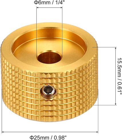 Meccanixity 4 PCS مقابض الجهد الألومنيوم ، 1/4 "(6 مم) مقابض التحكم في النغمة العالمية للغيتار ، الباص ، الشبكة 5/8" الأحمر in Kuwait