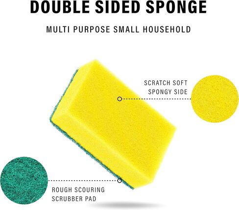 DecorRack 80 Cleaning Sponges, Heavy Duty Dish Sponges, Household Cleaning, Bathroom, Car Wash - Multicolor (Pack of 80) in Kuwait