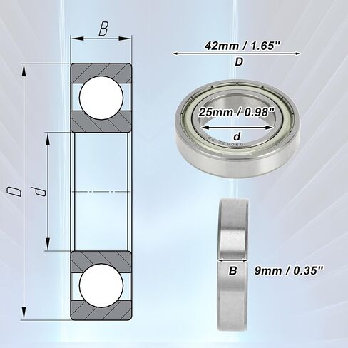 ACROPIX 6905ZZ Deep Groove Ball Bearings P0 25x42x9mm Lubricated Bearings Double Metal Seal Silver Tone Scooter Skateboard Wheel - Pack of 4 in Saudi Arabia