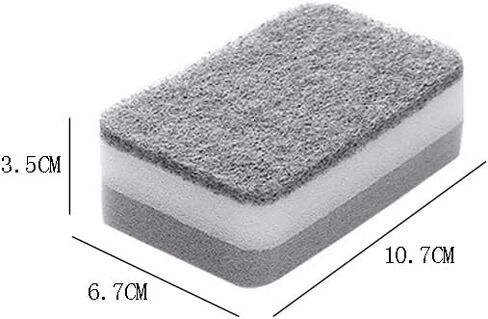 lasenersm 10 Pieces Dishwashing Sponge Kitchen Dishwashing Sponge Non Scratch Scouring Pad Non-Scratch Scouring Pad Non Scratch Sponge Double-Sided Cleaning Sponge Non-Scratch Scrub Sponge, Grey in Saudi Arabia