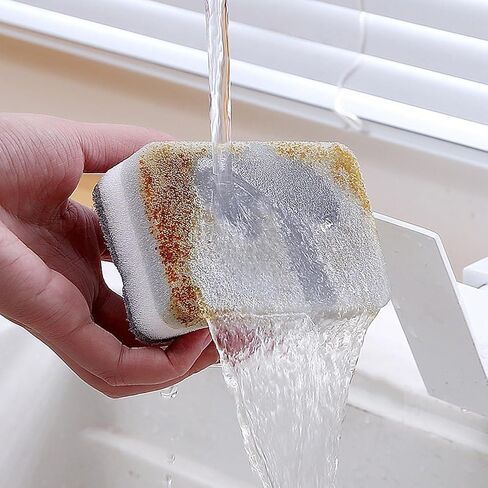 lasenersm 10 Pieces Dishwashing Sponge Kitchen Dishwashing Sponge Non Scratch Scouring Pad Non-Scratch Scouring Pad Non Scratch Sponge Double-Sided Cleaning Sponge Non-Scratch Scrub Sponge, Grey in Saudi Arabia