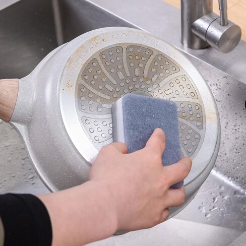 lasenersm 10 Pieces Dishwashing Sponge Kitchen Dishwashing Sponge Non Scratch Scouring Pad Non-Scratch Scouring Pad Non Scratch Sponge Double-Sided Cleaning Sponge Non-Scratch Scrub Sponge, Grey in Saudi Arabia