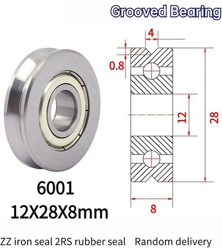 10pcs تقويم عجلة مختلطة على خط مع الأخدود تحمل V6001 12x28x8mm بكرة V نوع الأخدود (V6001-3-0.8) in Saudi Arabia