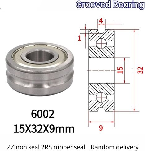 10pcs تقويم عجلة مختلطة على خط مع الأخدود تحمل U6002 15x32x9mm بكرة U نوع الأخدود (U6002-3-1) in Saudi Arabia