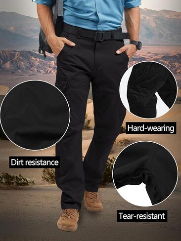 Tactical Cargo Pants for Men, Cotton BDU Casual Military Pants Combat Rip Stop Work Pant Camping Hiking with 6 Pockets in Kuwait
