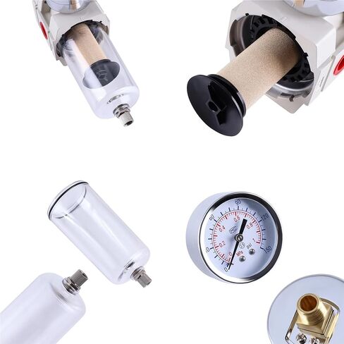 Pneumatic Filter Regulator AW2000-02 AW4000-04 Pneumatic Valve Pneumatic Compressed Air Filter Regulator With Gauge Air Tool(Manual Drain 1l4NPT) in Kuwait