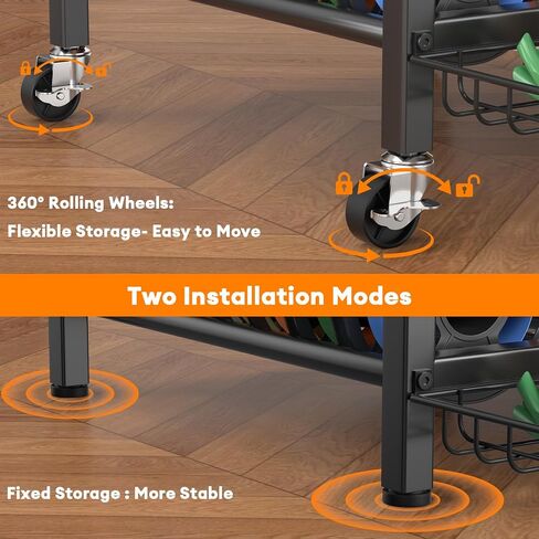 3D Printer Filament Storage Rack- 4 Tiers Filament Spool Holder, Heavy Duty 3D Printing Stand Filament Organizer with 360° Wheels, Metal Filament Stand Shelf for PLA/ABS/TPU/Nylon (Black) in Kuwait