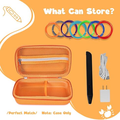 CASE متوافقة مع 3DOODLER START+ الأساسيات لجماعة ثلاثية الأبعاد للأطفال ، حامل الحمل الملائم للطباعة ، منظم التخزين لطباعة خيوط إعادة ملء ، شاحن MICRO-USB (3D-04B تربي in Saudi Arabia