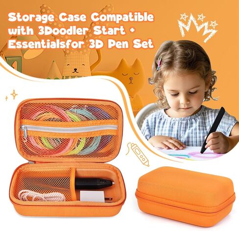 CASE متوافقة مع 3DOODLER START+ الأساسيات لجماعة ثلاثية الأبعاد للأطفال ، حامل الحمل الملائم للطباعة ، منظم التخزين لطباعة خيوط إعادة ملء ، شاحن MICRO-USB (3D-04B تربي in Saudi Arabia