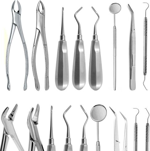 Extracting Forceps Elevators 8 Pc Kit Dental Instruments Stainless Steel in Saudi Arabia