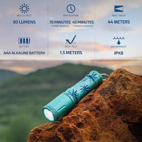 OLIGHT i3E EOS Compact Keychain Flashlight EDC Light (Summer Palm) in Kuwait