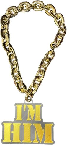 Custom Made I'm HIM Logo Fan Chain, Turnover Chain- Your Logo on Metallic Chain, 6" Personalize Your Sports Team, School, Business, Medal, Trophy, Award, Touchdown, Homerun, MVP, Hype, GOAT, Champion. Baseball, Football, Softball, Cheer, Bachelorette, Bac in Saudi Arabia