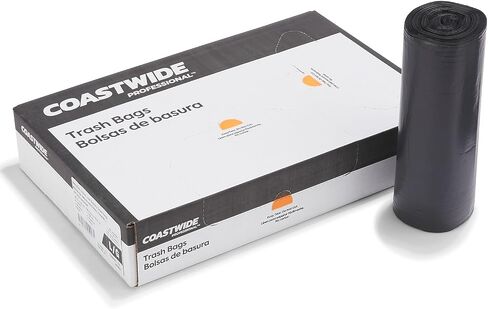 STAPLES COASTWIDE 50-56 Gallon Industrial Trash Bag, 43" x 46", Low Density, 1.5 mil, Black, 5 Rolls (CW22341) in Saudi Arabia