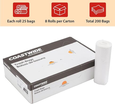Staples Coastwide Professional Heavy Duty Trash Bags, 55-60 Gallon, 38" x 60", High Density and 14 Mic Thick, 8 Rolls Per Carton (200 Total Bags) in Saudi Arabia