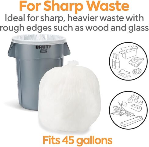 Staples COASTWIDE 40-45 Gallon Industrial Trash Bag, 40" x 46", Low Density, 0.74 mil, White, 100 Bags/Box (CW18192) in Saudi Arabia