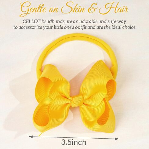 CÉLLOT 40 Colors Baby Bow Headbands 2.75" Hair Bows Super Soft Nylon Headbands for Baby Girls Infants preemie and Newborn Kids Hair Accessories in Saudi Arabia