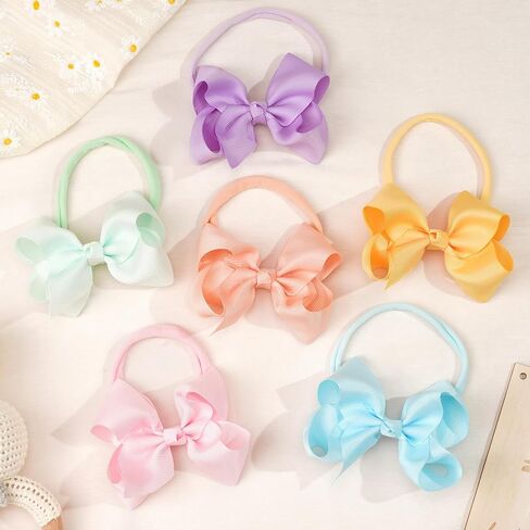 CÉLLOT 40 Colors Baby Bow Headbands 2.75" Hair Bows Super Soft Nylon Headbands for Baby Girls Infants preemie and Newborn Kids Hair Accessories in Saudi Arabia