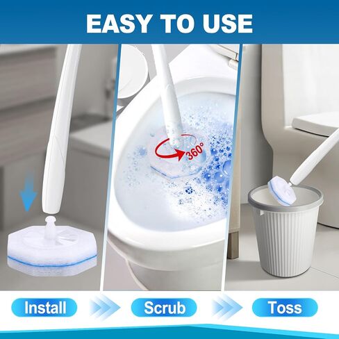 100pcs Disposable Toilet Brush Replacement Head,Bathroom Cleaning,Disposable Bowl Cleaners Compatible with Most Toilet Brushes in Saudi Arabia