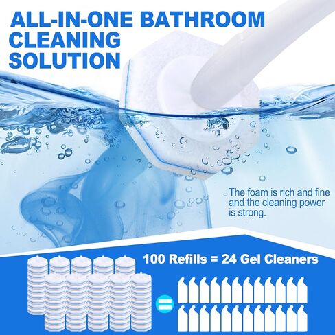 100pcs Disposable Toilet Brush Replacement Head,Bathroom Cleaning,Disposable Bowl Cleaners Compatible with Most Toilet Brushes in Saudi Arabia