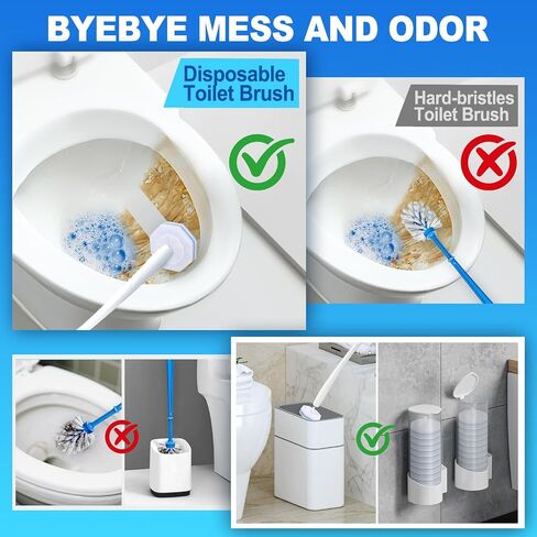100pcs Disposable Toilet Brush Replacement Head,Bathroom Cleaning,Disposable Bowl Cleaners Compatible with Most Toilet Brushes in Saudi Arabia