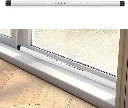 Sliding Door Security Bar, 17.1-51" Adjustable Lock Bar with Rubber Tips, 1.25" Thickened Metal for Sliding Window & Door, White, Fortify Your Home Entry Points in Saudi Arabia