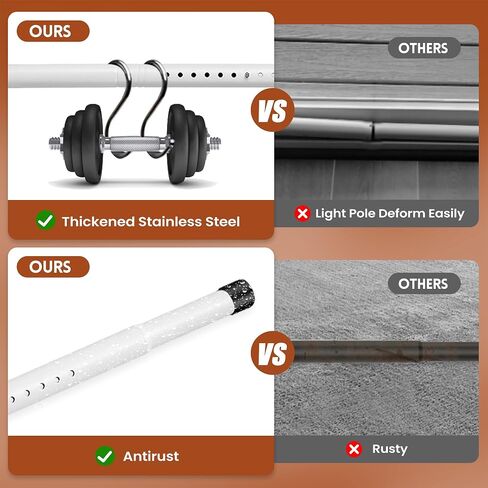 Sliding Door Security Bar, 17.1-51" Adjustable Lock Bar with Rubber Tips, 1.25" Thickened Metal for Sliding Window & Door, White, Fortify Your Home Entry Points in Saudi Arabia