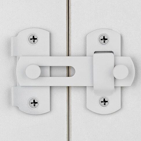 4 Packs Barn Door Latches，2.75" x 2.02" Matte White Stainless Steel barn gate flip Door Latch Bi-fold Door Lock,Sliding Door Lock Gate Latches Wine Cabinet Closet Door Latches，White Finish in Saudi Arabia