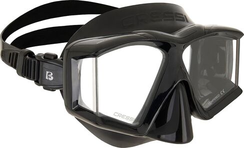 Cressi 4-Lens Panoramic Mask for Scuba Diving and Snorkeling - Comfortable and Wide-View - Horizon - Designed in Italy by Cressi in Saudi Arabia
